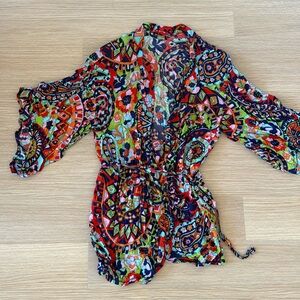 Bright printed robe